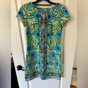 Lilly Pulitzer Blue and Green Floral Mini Dress